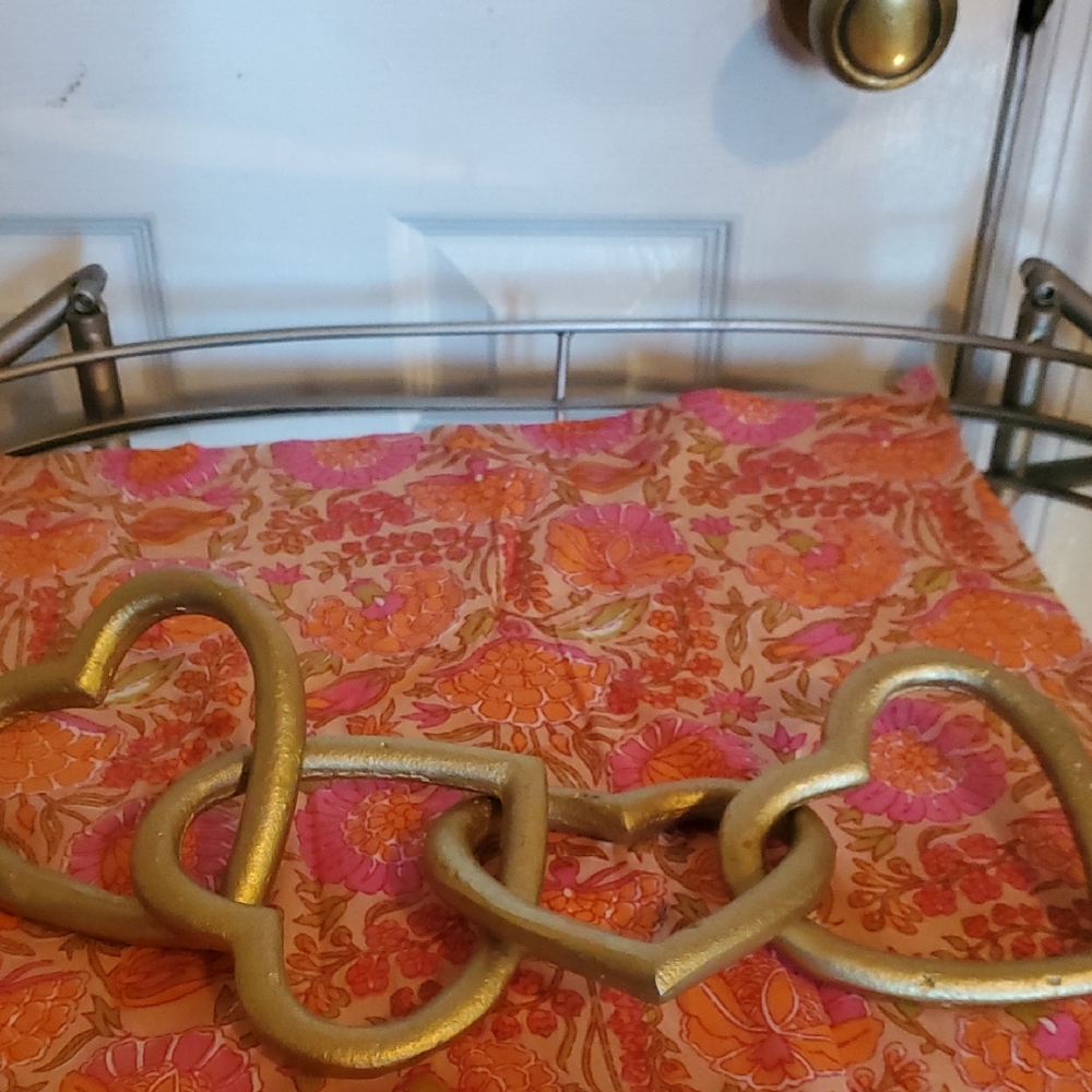 Gold Metal Heart Decor